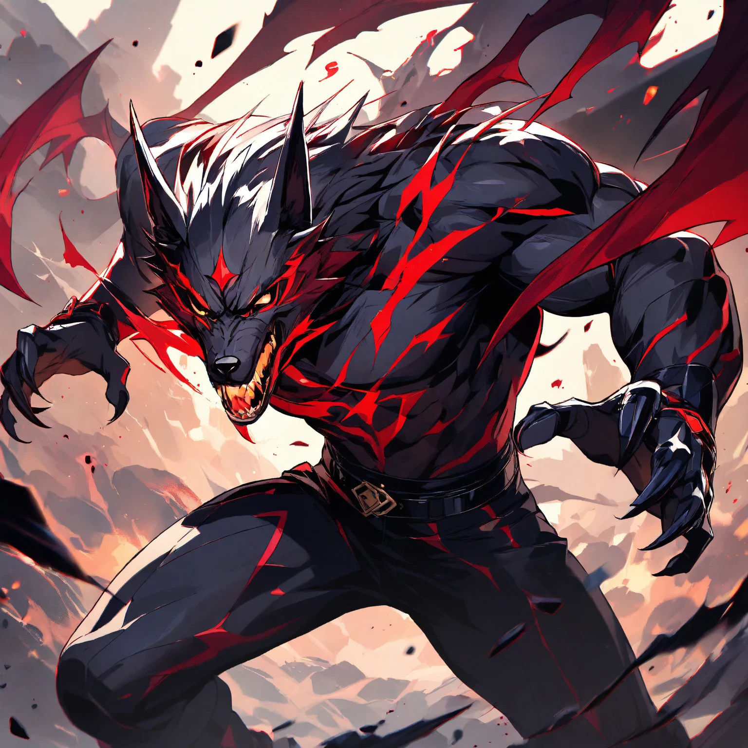 draw a character that represents fear caticatura style