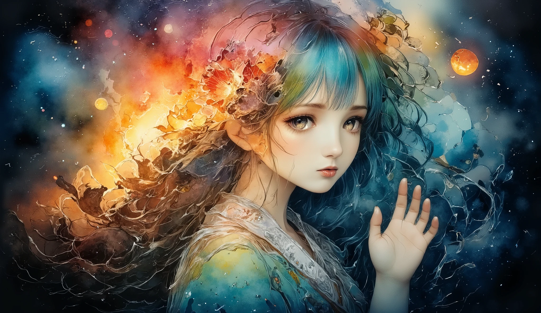 ethereal fantasy artwork of a maiden in flowing white silk dress resting against an ancient scaled dragon with obsidian scales and amber eyes in an enchanted misty forest glade, dappled golden sunbeams pierce through emerald canopy, magical particles float in air, volumetric fog creates depth, ultra HD cinematic render with perfect depth of field, shot on hasselblad