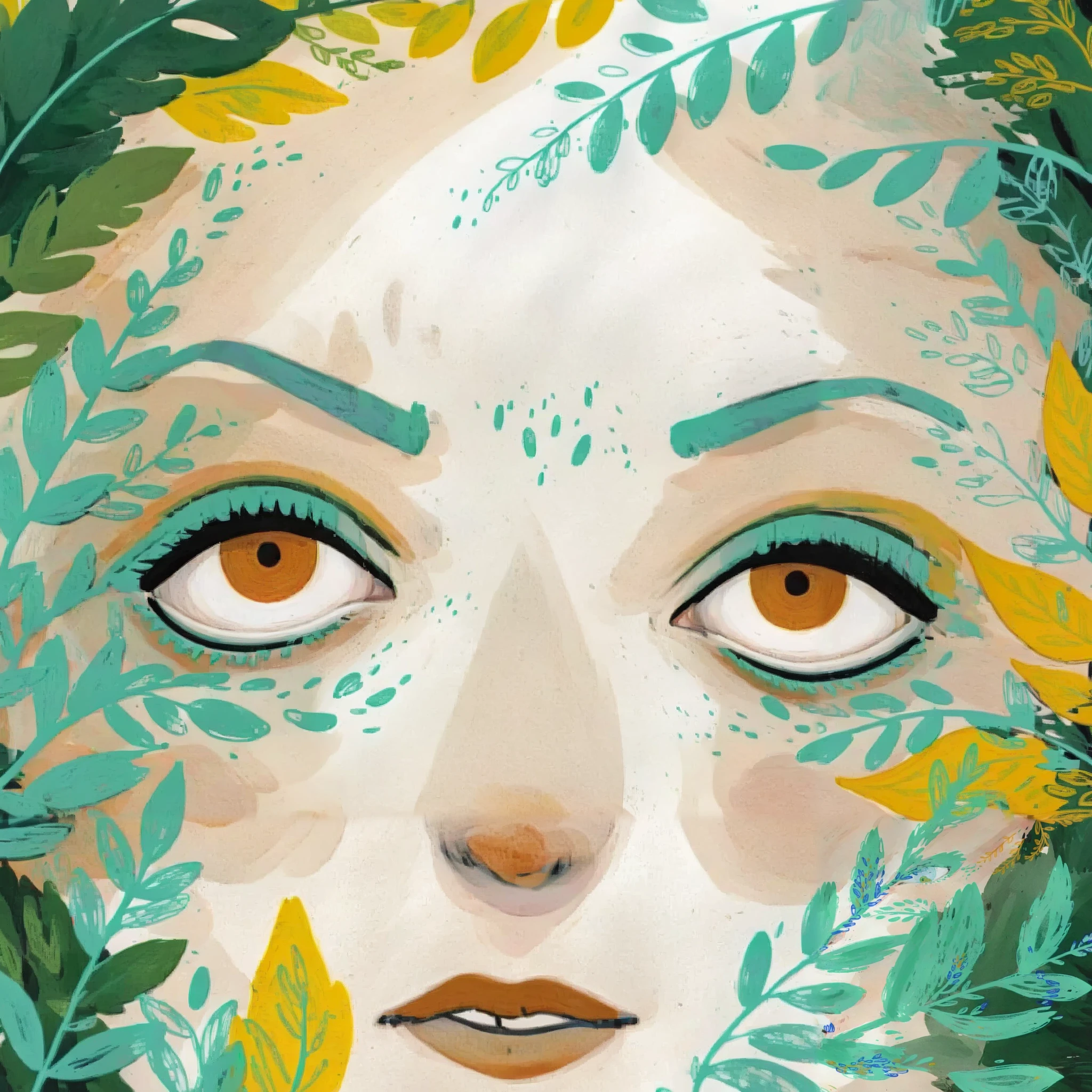 2D ART, hyper detailed gouache painting, illustration, gougoupaintleaves style, of multiple different eyes, sketch study, stylized eyes, simple white background,, very detailed, ren's picture books, dumner