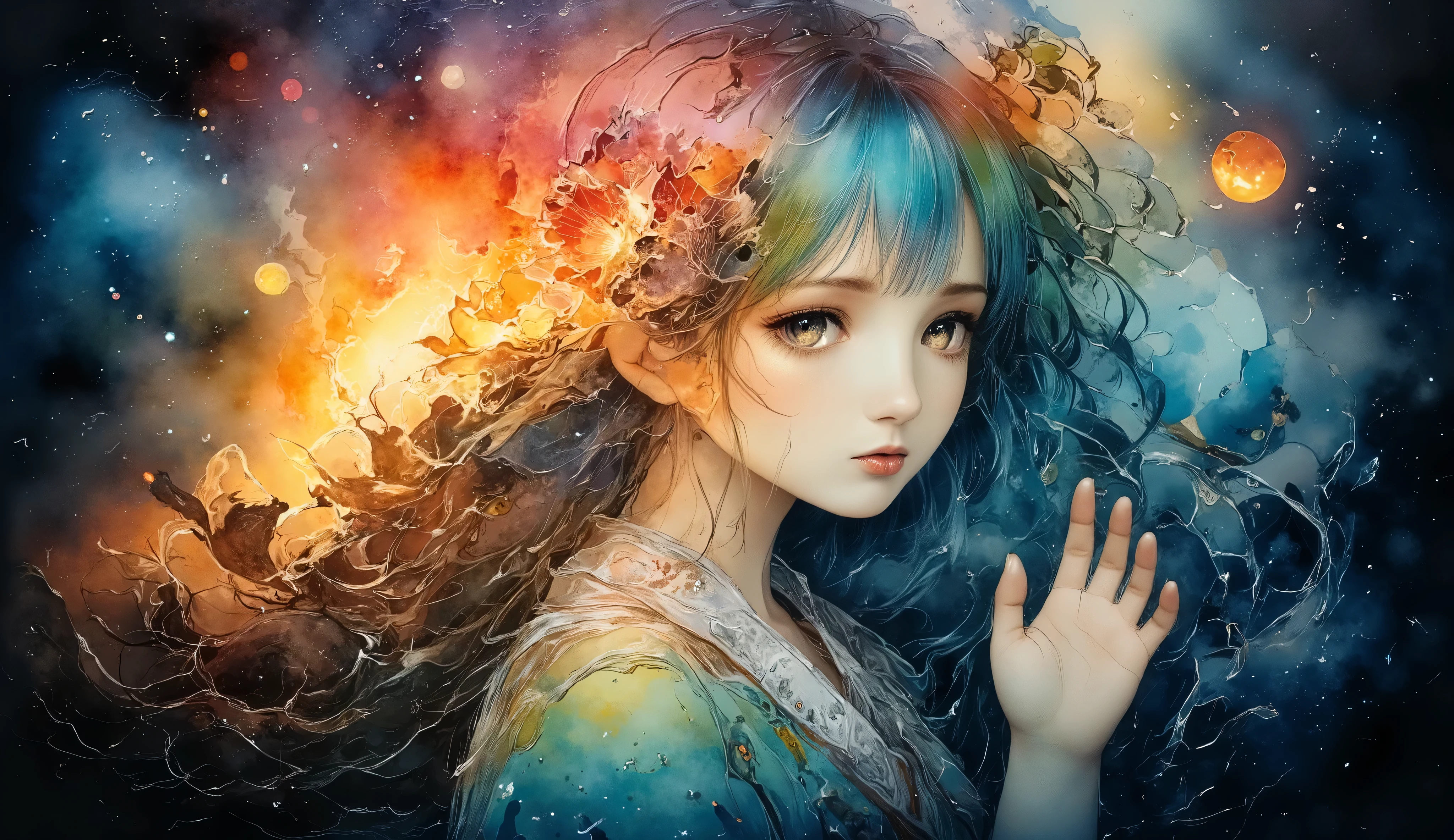 ethereal fantasy artwork of a maiden in flowing white silk dress resting against an ancient scaled dragon with obsidian scales and amber eyes in an enchanted misty forest glade, dappled golden sunbeams pierce through emerald canopy, magical particles float in air, volumetric fog creates depth, ultra HD cinematic render with perfect depth of field, shot on hasselblad