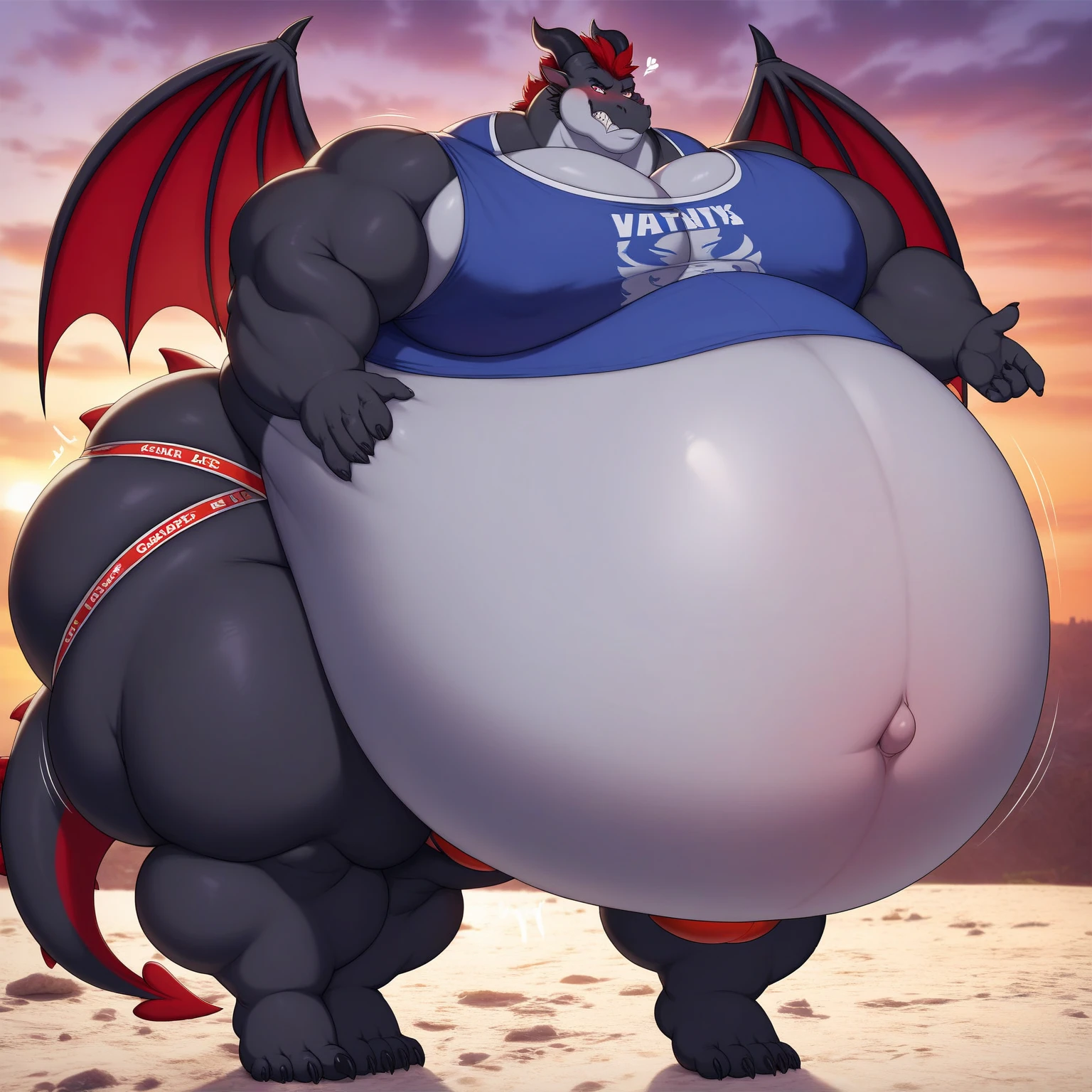 Correct body proportions，Red genitalia，Lots of white hair，male people，chubbiness，small fat，Bare-chested，Upload to E621, (male anthro-dragon), White hair, Detailed scale texture, Dragon wings, (at the battlefield), (nakeness), （ Leg nails), blackbody，blue-black scales，blue belly,dark blue belly，cellshading，The environment is dim，white horns，Golden tattoo，（（rajsha）），（kantanagamoli）），（up front view），Looks pleased，[simple backgound]，Detailed students，Masterpiece artwork，Caustics, edge lit, Singlelightsource, Sharp shadows, Single portrait, (digitgrade, toe claws), (beast wild),，The erection，Dragon genitals，knot，Fat belly， male people，Golden tattoo，White horns， Detailed pubic hair， A high resolution， tmasterpiece，Excessive obesity，Obesity in the extremities，raise leg，semen，low angle view, butt focus big ass, puffy anus, spreading ass，, holding penis, tongue，（Blue belly:2）