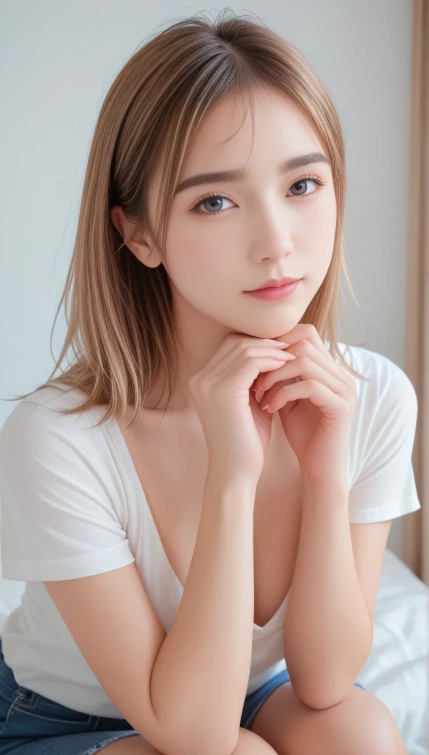 score_9, score_8_ up the side, score_7_ up the side, top quality, Masterpiece,Realistic eyes, big breasted,
appears in Japanese gal magazines from the 2010s、Chic Gal, brown highlights on blonde hair, Clear, thick eyebrows, tanned wheat-colored skin ,Crawling on hands and feet, (Lean forward :1.3), ( get down on your knees :1.3)