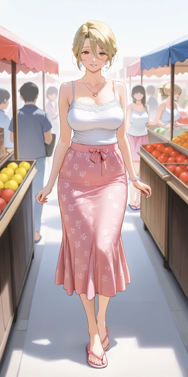 (8k), (best quality), (masterpiece:1.2), (realistic), (photorealistic:1.37), ultra-detailed, 1 woman, 22 years old pretty women, detailed face, (ultra realistic body details:1.4), , extremely detailed, Wide pelvis, narrow waist, (wavy long hair:1.3), ((Supermarket fruit corner:1.3)), ((thin v-neck midi tight string shoulder sleeveless cotton very long dress:1.4)), (full body:1.4), (high sneakers), (dynamic angle:1.3), (breast detailed:1.4), (from below:1.4), (middle breast:1.3), bright lights, (navel:0.6), (nipple:0.4), (hand holding cotton shoulder bag:1.3), (looking behind:1.3), profile, , , charming smile, facing front, sandal ,1 girl,lucyli, wearing a luxury satin dresses
