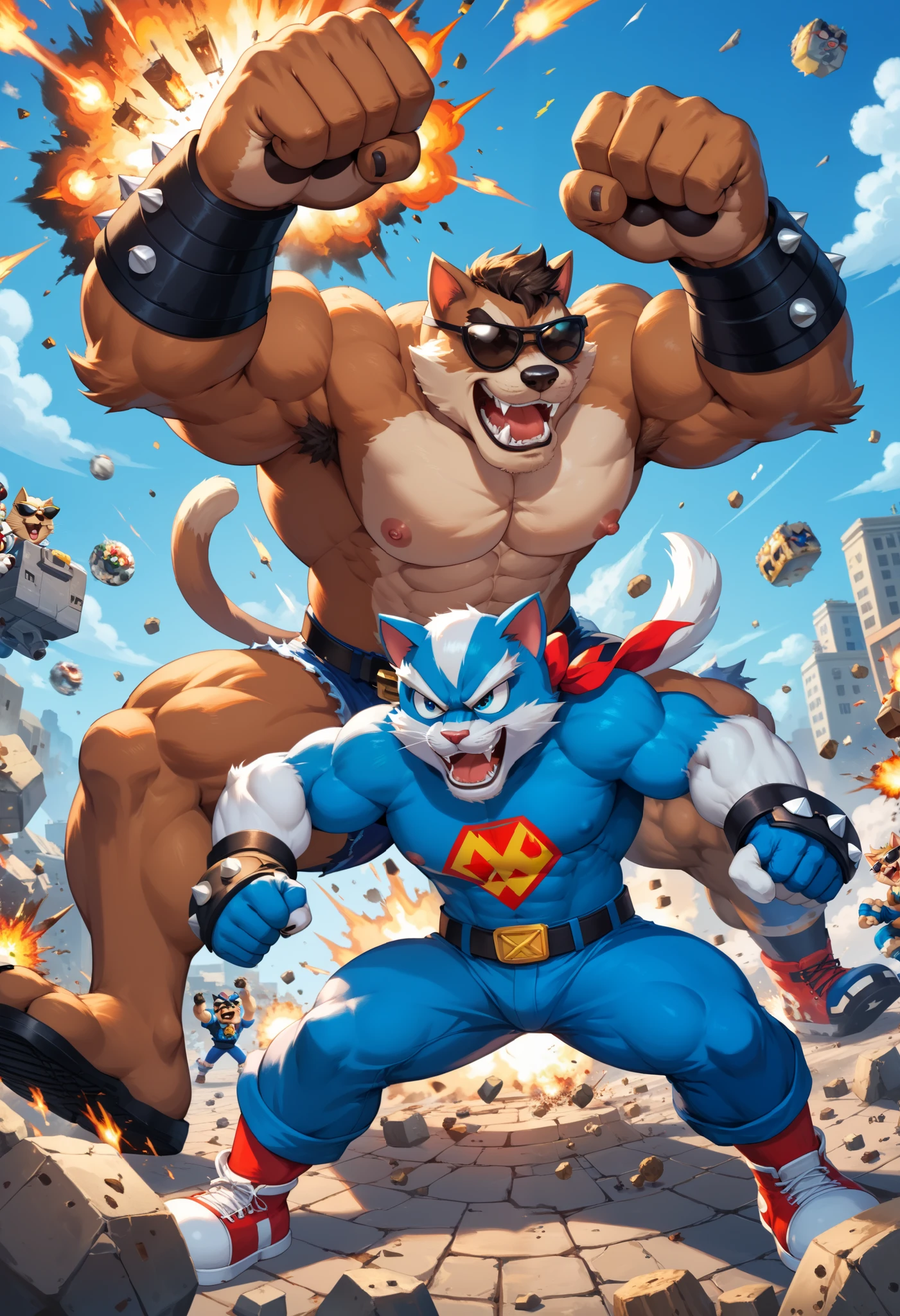 Epic Citizen Zootopia style, My Heroe Academia Character, Dungeons and Dragons style, A poor villager, Real life, Anime serie, Anime character, Obese muscle Obese Sumo wrestler Werebeast ???, full body pic (obese, strong legs and arms) Sumo wrestler Werebeast ???. Obese muscle fat ??? (bulky, wide, broad shoulders), Citizen obese Werebeast ???, Orc, male, Strong build, green hairy skin, chest hair, black beard, long sharp teeth, large thick lower canine teeth, thick pointed ears, (glowing eyes: 1.2), giant sized, no pants, larger than city, reclining on a battlefield, buckled boots, stepping on building, rampage, impact, his foot is breaking the ground, wearing a rag around waist, looking down, evil smile, thick arms, thick thighs, (large pecs: 1.2), fat pecs, (bara pecs: 1.3), macro, landscape dwarfing, city destruction, building destruction, ruined city, city on fire, city dwarfing, giant bulge in pants, tiny human soldiers