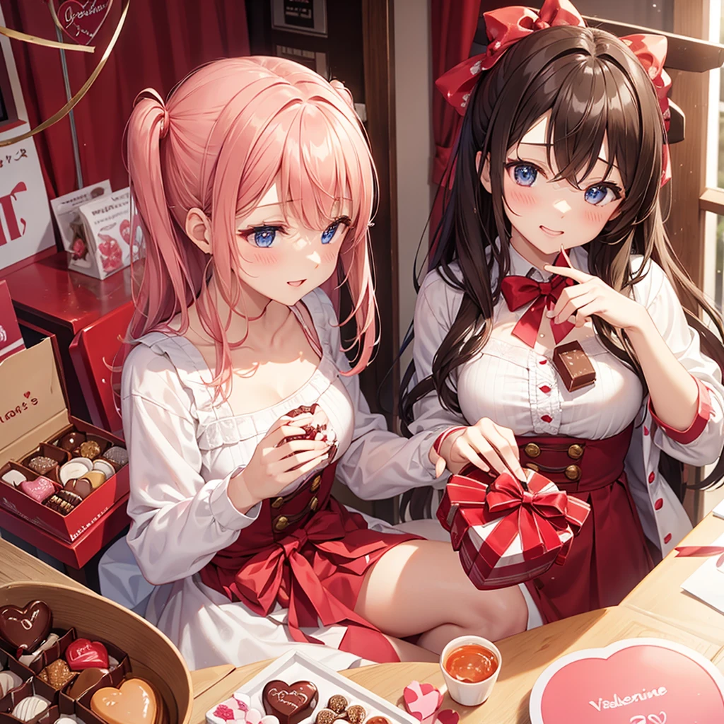 Valentine、chocolate、beautiful girl