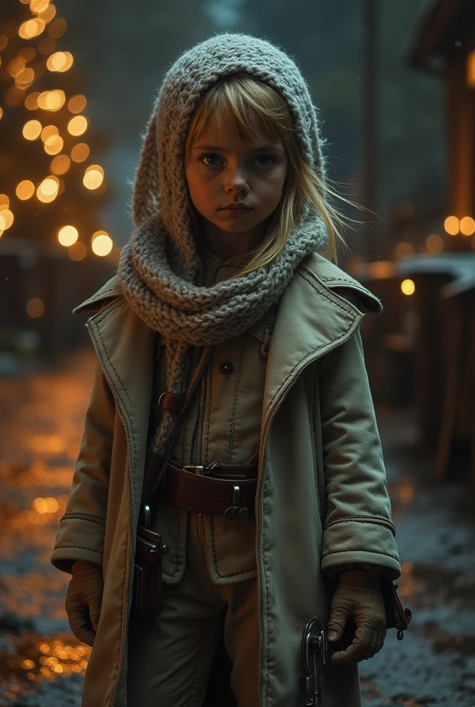 there is a GIRL CHILD 12 YEARS BLONDE CABEL SMOOTH BIG, PORTRAIT, WITH FUR COAT, a closeup of a lot of lamps hanging from a ceiling, nostalgic lighting, lamps, retro lights, some lamps, vibrant lighting, vibrant lights, various lighting climate, commercial lighting, industrial lighting, technological lights, creative lighting, lots of bright lights, cold hot lighting,  bright lamps, glass lamps, bright electric orange lights, warm lighting, nixie tubes