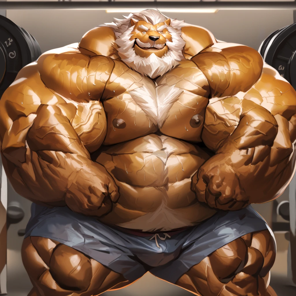 huge muscular old man