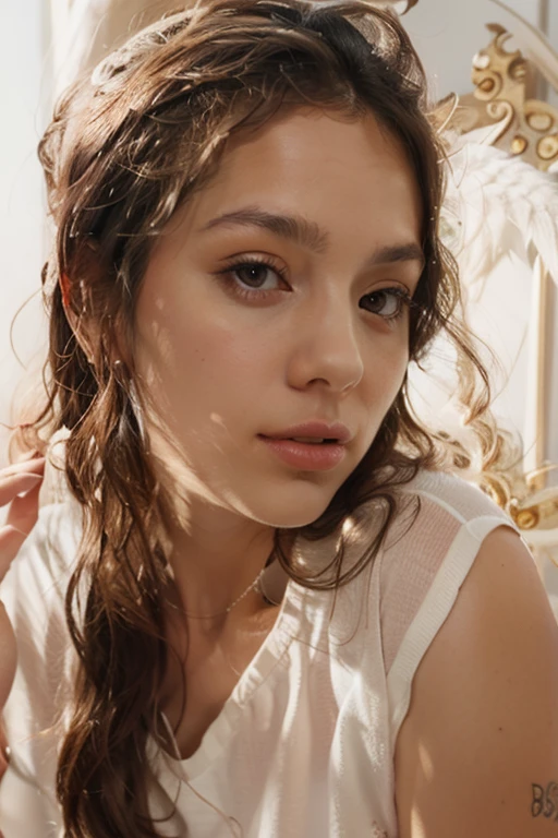((disembodied head on bedroom shelf)), young girl, , (masterpiece, photorealistic: 1.4), (very complex), natural light, super high definition, wearing makeup, detailed face details and skin texture, detailed lips, (eyes closed)