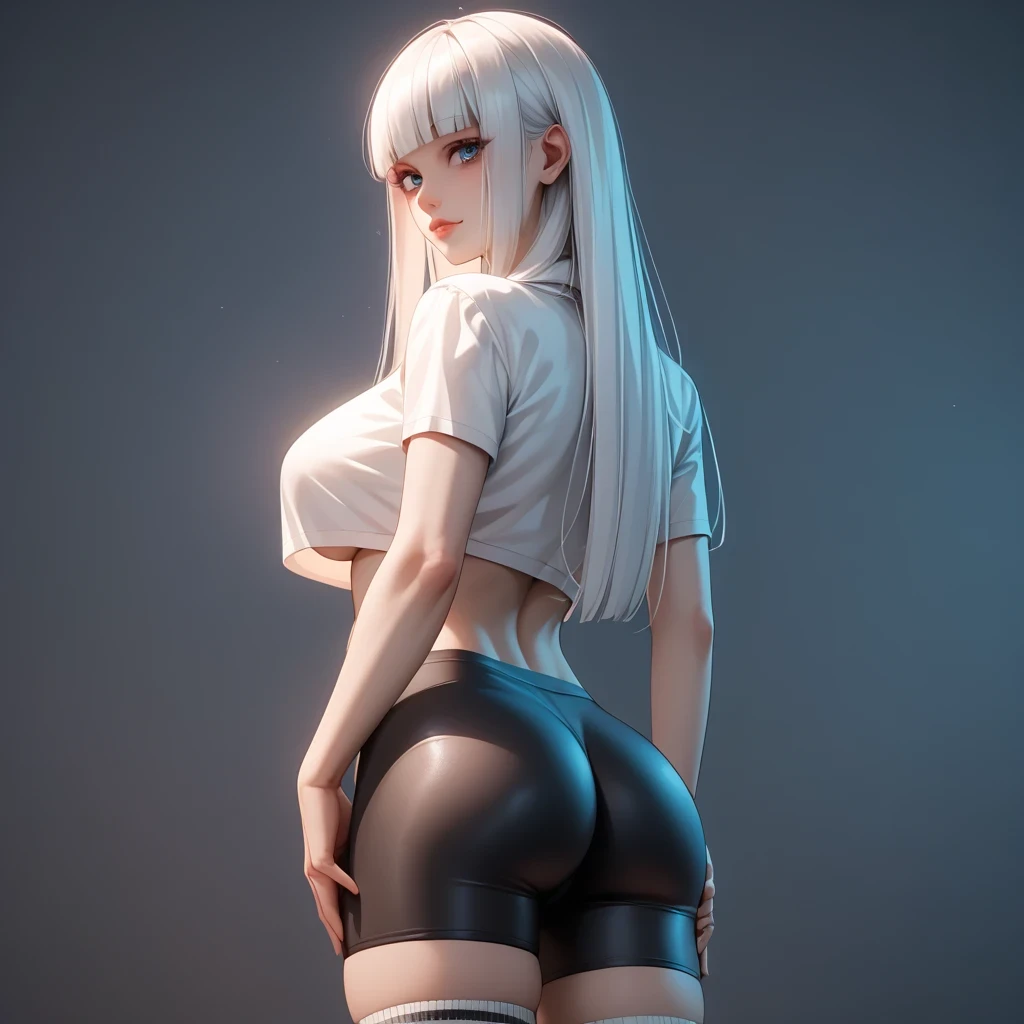 ((NSFWSTILLSHOW))、no extra arm:2、no extra hand:2、no extra leg:2、((solo 1girl))、{full length|Full height|all-fours|Half squatting|Flying|Jumpping|Ass focus、looking ahead}、{Wide Shot:1.5|Drone view|OverHeadShot|From below:1.5}、(wetted Porcelain skin、Wetted White skinny bodysuit)、Very thin and soft fabric、wetted face、{wetted hair|Floating hair|Shiny hair|Black hair|Blonde hair|Silver hair|Short Bob|Half Up|Curly hair}、Detailed Clear Nipples、detailed crotch、(The shape of the pubic area is Clearly Visible:1.2)、ass visible through thighs:1.3、Nipple shadow、(masterpiece, Best quality)、(Photorealsitic:1.37)、(BokeH)、smooth shading、({childish|Gigantic、cleavage})、((((detailed beautiful face))))、Darkbackground、neons、zydG、high collar、elbow_gloves、Google Earth、spaceships、Blue Earth、{fururistic|dreamlike|creative refinement|vivid illumination}、
