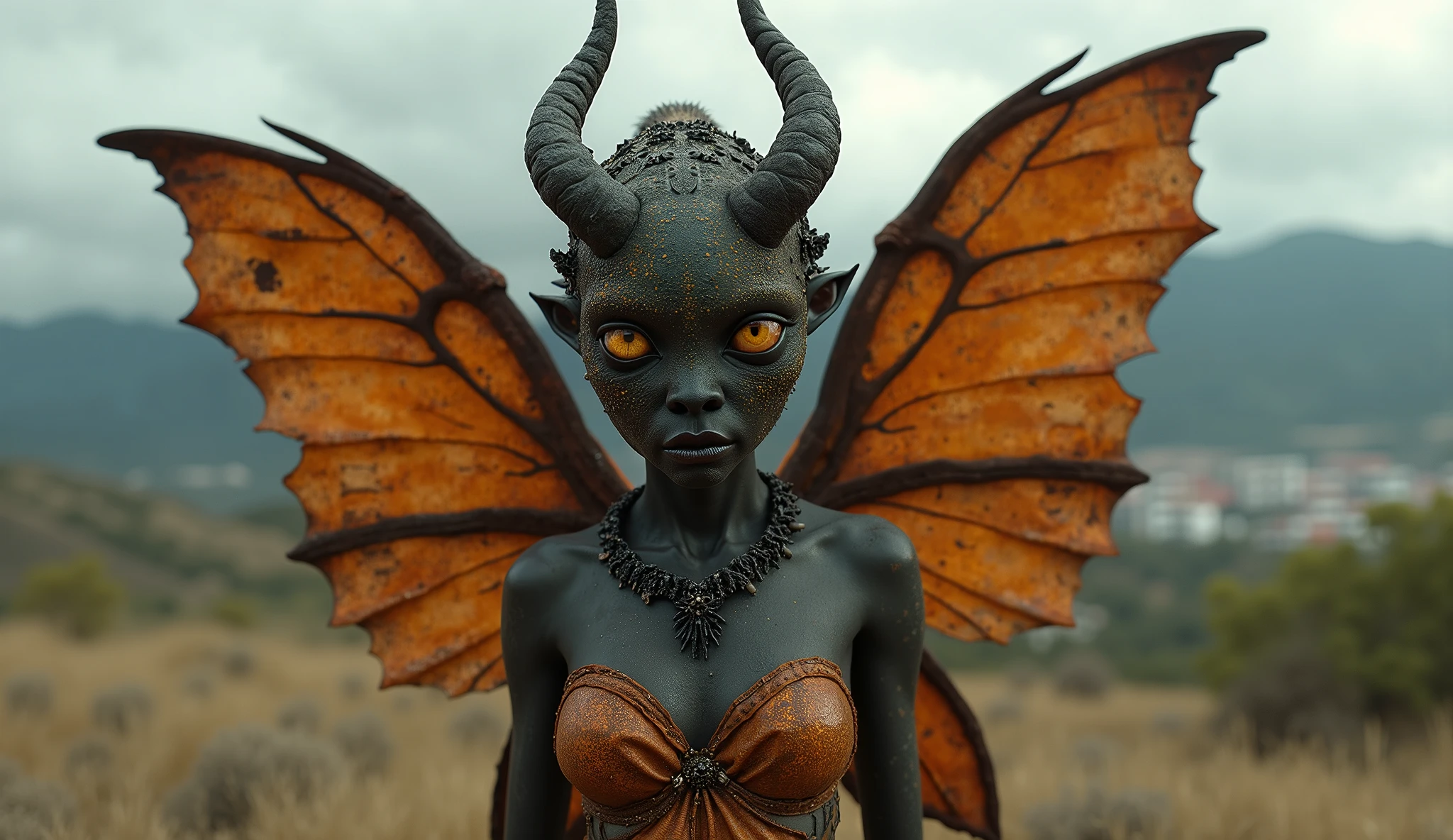 score_9, score_8_up, score_7_up, score_6_up, score_5_up, score_4_up, source_anime,  Statue, dragon girl, wings, fangs, horns, scales