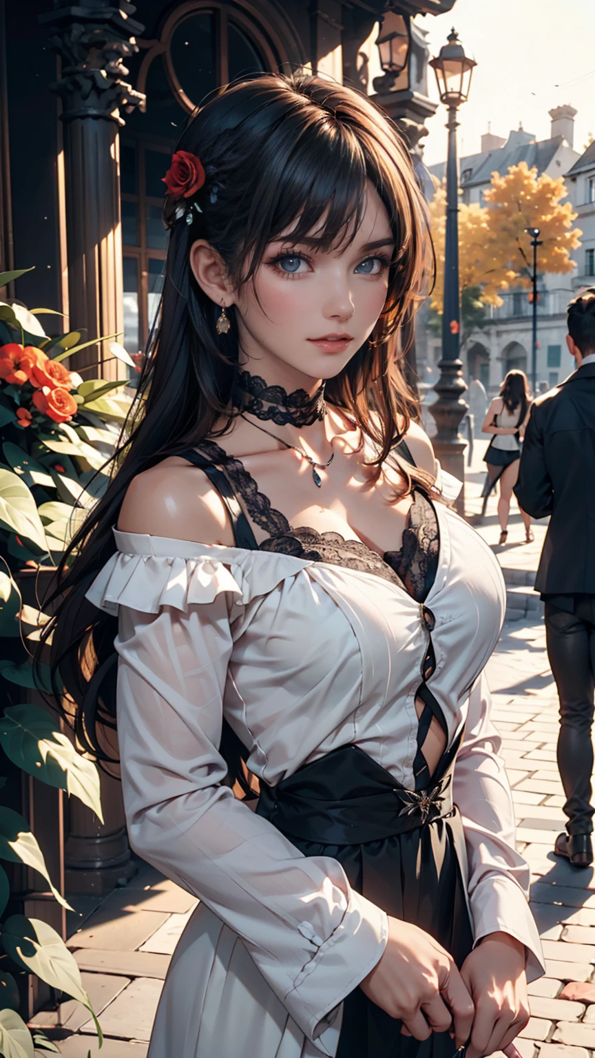 ((最high quality, 8k, masterpiece: 1.3, Ultra HD, high quality, 最high quality, High resolution, realism)) 、Marie Antoinette、Wear a Bourbon dynasty dress、Blonde、Upstyle your hair、Inside the Palace of Versailles in France、Enjoy tea time in a luxurious room