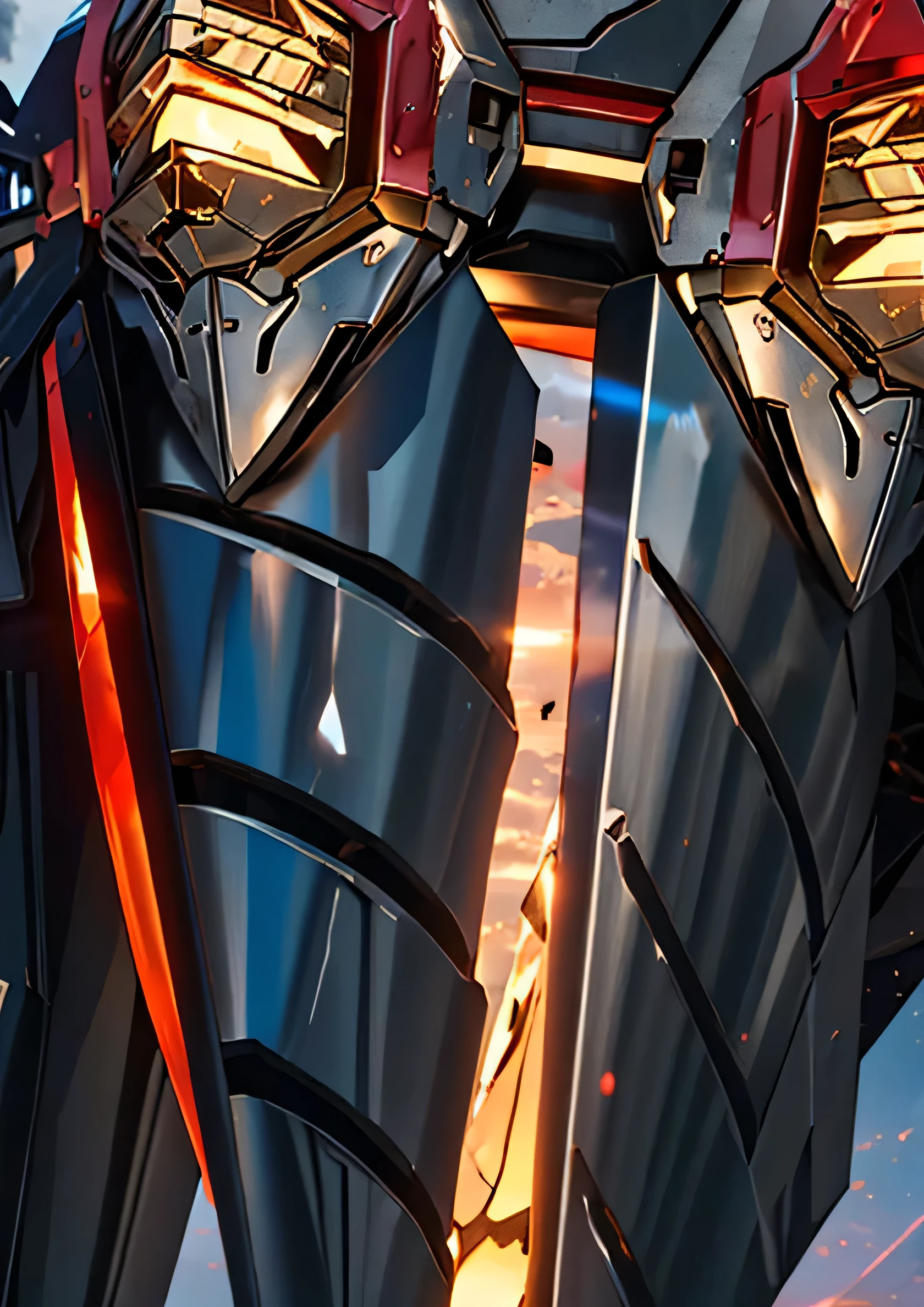 , so _Gundam,Outlook,, titanium armor , glowing eyes,whole body,outdoor,
arms,Hold arms,Hold,arms,Pick up a sword ,Great Sword,Open hand, clenched fist ,war,fighting,Scaling Layer,Sky, light through a glass bottle or jar, with tạo ra texture ( bottle lighting )., Edge quality, see-through silhouette , 8,000, best quality, masterpiece, extremely detailed , Rule of Thirds , realistic photos, superb, HDR, high resolution, sharp focus , realistic photos rendering, extremely detailed description, major, gorgeous and fine details , 4