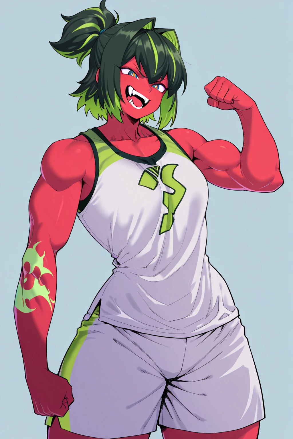 sexy doom woman muscle bulge pants