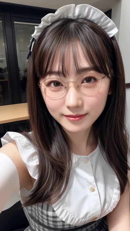 (8k, RAW photo, best quality, masterpiece, extremely detailed:1.2),(realistic, photo-realistic:1.4), sharp focus, bokeh, detailed 8k background, soft light, (close up, upper body:1.2),
extremely cute 1 Japanese idol with fake glasses, (detailed stylish random fake glasses), (extremely detailed brown eyes with highlight), detailed black hair, 18 years old, extremely detailed cute face, (detailed extremely pale skin), skin texture, looking at viewer, seductive smile, closed mouth, perfect anatomy, sexy pose, white t-shirt, shorts, half undress,bra peak,
modern kitchen