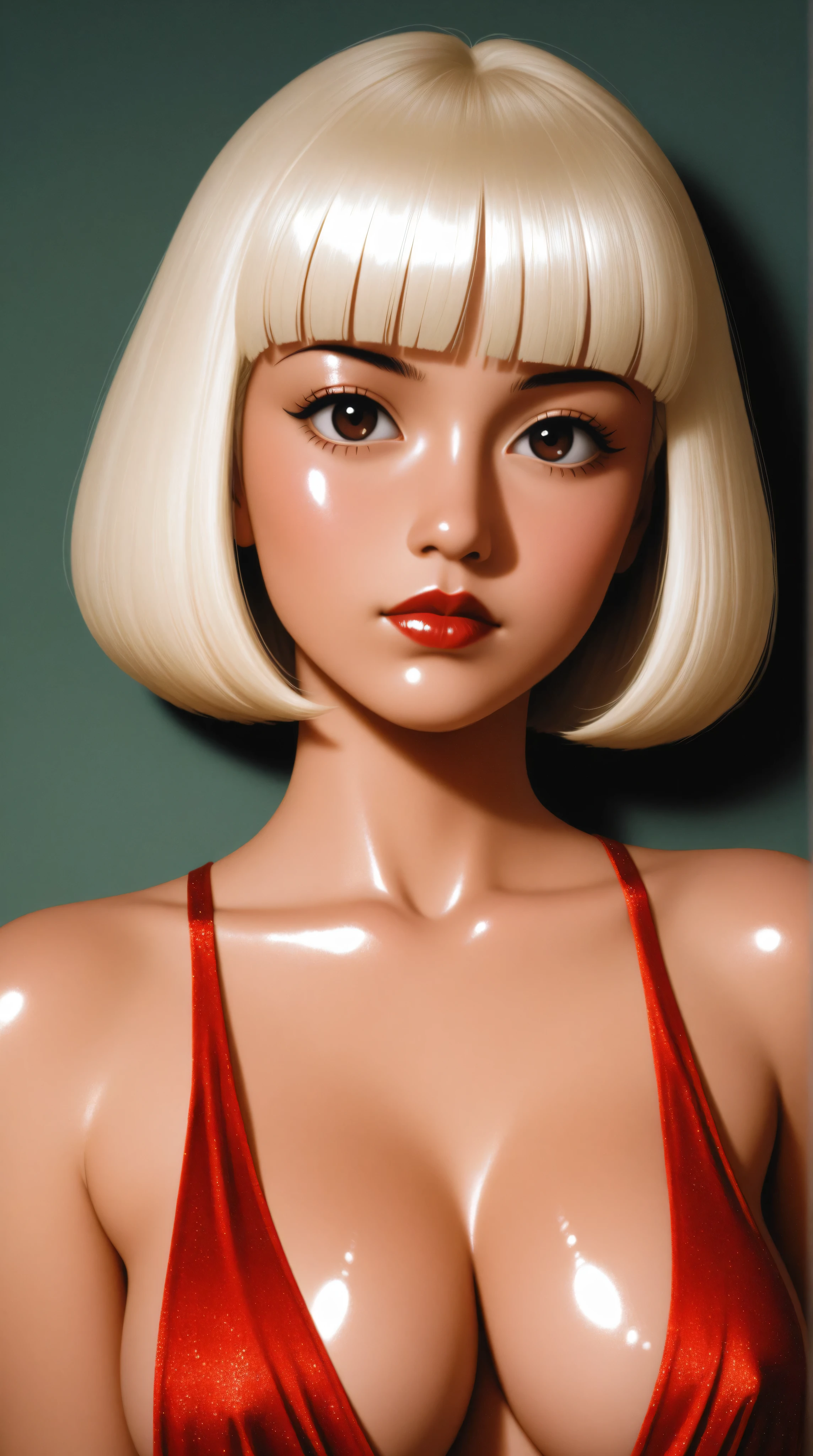 Full body, HD, 8k, hyper realistic, from above, fine eyes and lips beautiful young girl, an attractive Asian black haired milf, on her knees, feet tucked underneath buttocks, sitting on shins, virasana, bare footed, black low cut sundress lots of cleavage exposed, gigantic breasts, busty, wet, in a yoga studio, butt cheeks fat, spread open cheeks, heavy booty checks, round protruding buttocks cheeks, bubble butt, slim waist,