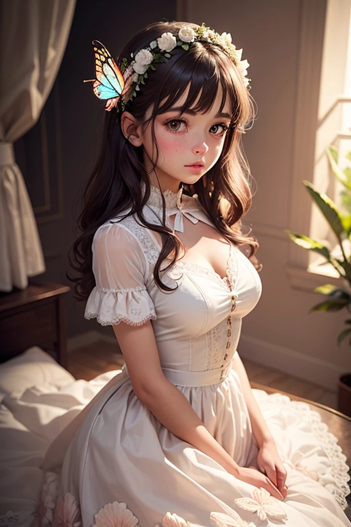 ((Highest quality)),(Ultra-high resolution),(Very detailed),(Detailed Description),((The best CG)),(masterpiece),Very detailedなアート、Small breasts 1.2、Whitening 1.5、(((Nude 1.5)))、Ribbon hair ornament、Twin tail hair、Glitter Necklace、Ultimate Beauty 1.5、(((Surrounded by countless stuffed animals 1.5)))、Black Hair、Open your mouth、