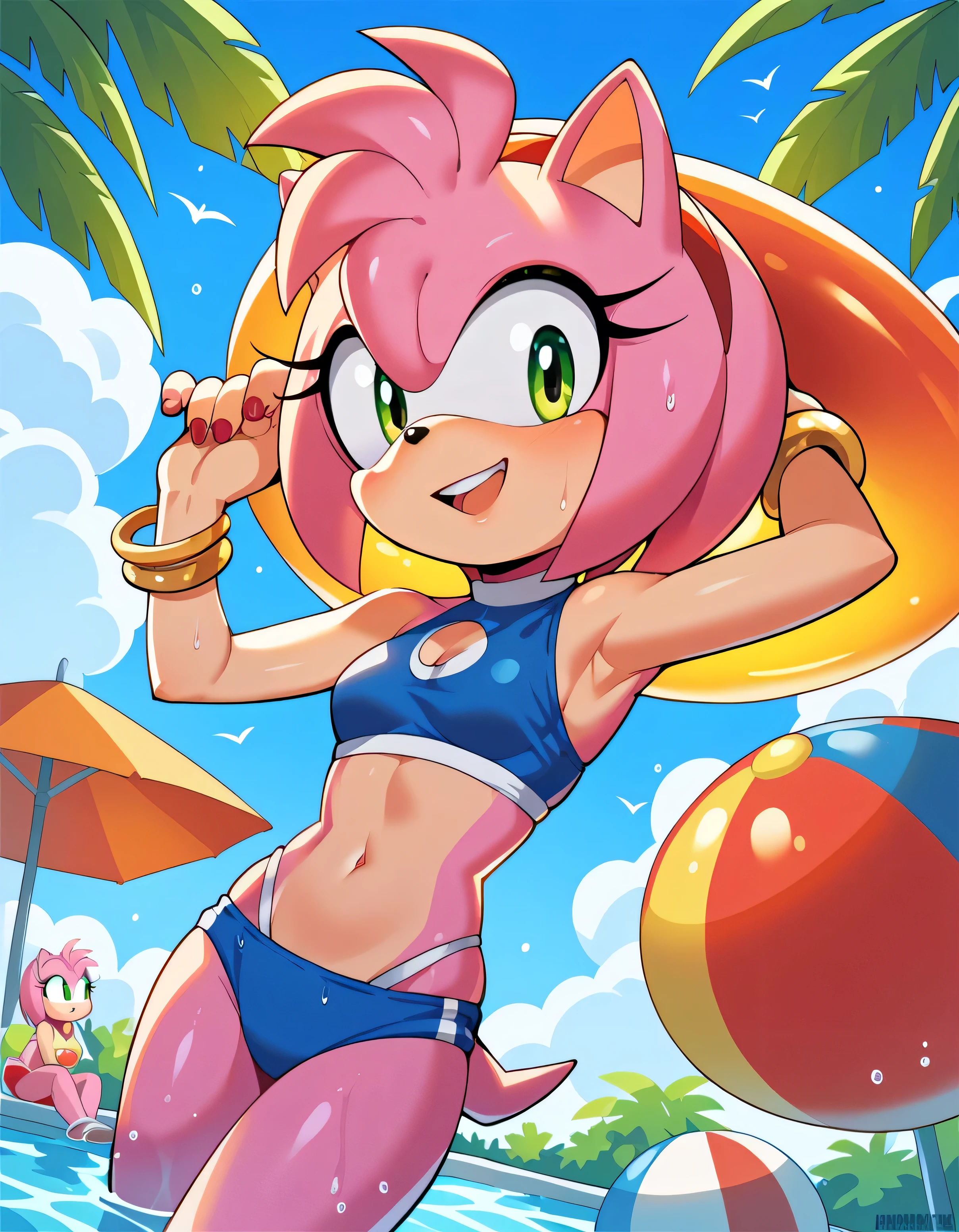  score_9,  score_8_arriba,  score_7_arriba, Alone , amy rose, pool party, 