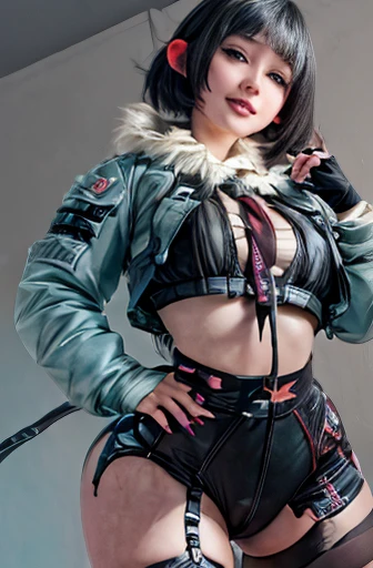 Miku Hatsune, High Definition, green body, blue fur,kitsune ears, tribal tattoo, cute high school clothes, Pretty girl, 18 year old girl, short black lycra, black metal t shirt, flirtatious look, lying on a bed, Sensual pose in bed