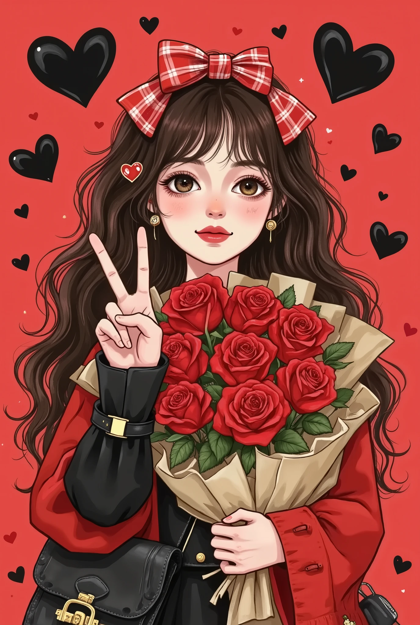 valentine's day poster design,Black and red