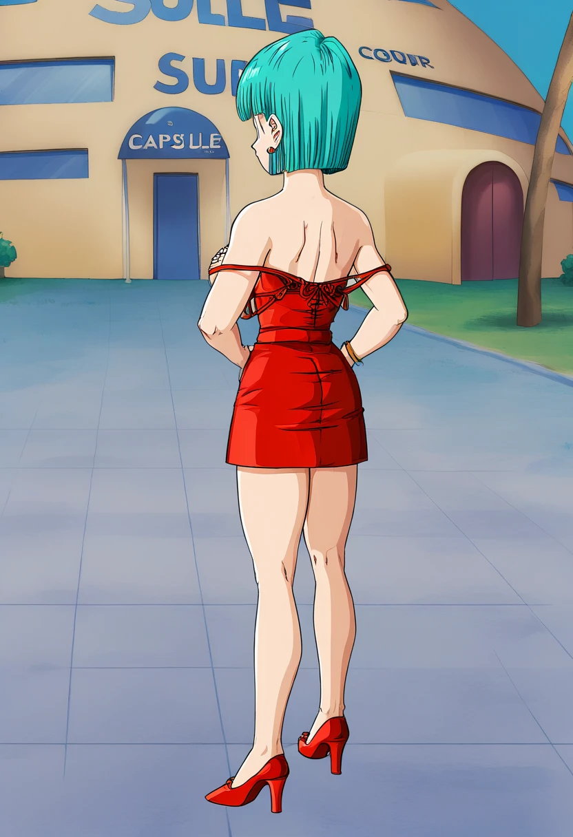 a woman in a Green Dress is walking down a sidewalk, full body Green Dress, skinTight dress, light Green Dress, Green Dress, Tight dress, wearing a neon Green Dress, with Green Dress, sleek legs, A tall, slim and beautiful goddess, Beautiful full body shot, Long legs, Variety of colors ; Mini Dress, Dresses in neon colors, ショートMini Dress