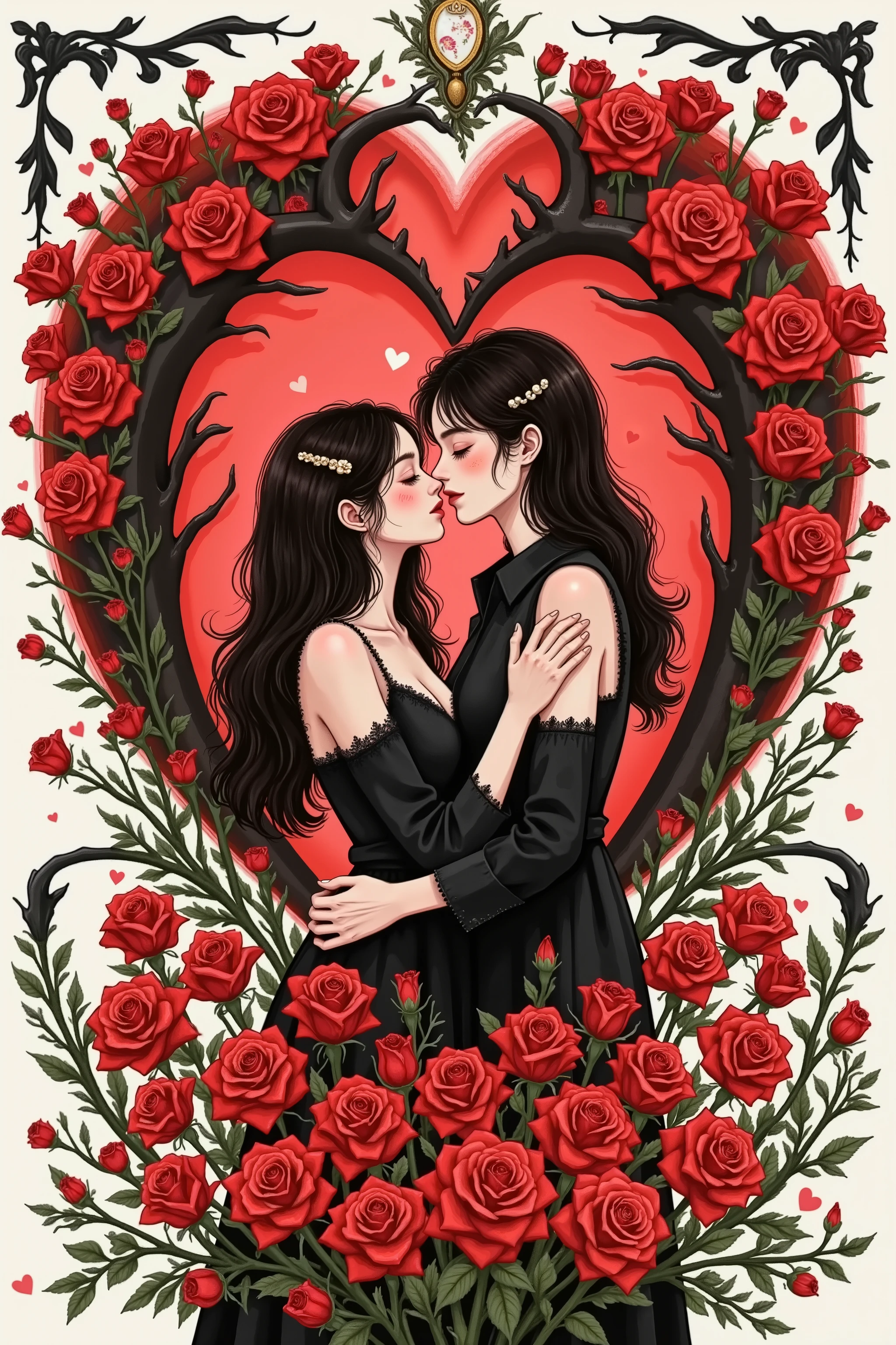 valentine's day poster design,Black and red