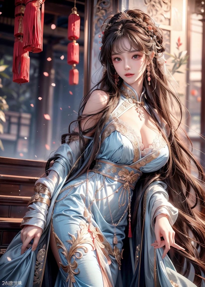 (Fight fiercely with dragons)、top-quality、masterpiece、超A high resolution、(White Dragon Armor)、(((Colossal tits))),(((Variety of hairstyles))、(((Take different poses))),(Wearing a beautiful crown made of jewels),(Photorealsitic:1.4)、Raw photo、1人、Golden hair、glowy skin、(((Japan Dragon)))、(((maikurobikini))),(Gorgeous Jewelry Necklaces)、(Mystical expression)、(Full Body Angle)、(Fight big dragons)、A dark-haired、poneyTail、With a beautiful knife、(Detailed Blue Metal Bikini)、(Detailed and beautiful flower garden)、Precipitous cliffs、(Castle background)、((super realistic details))、portlate、globalillumination、(sexypose)、Shadow、octan render、(Random hair)、8K、ultrasharp、Colossal 、Raw skin is exposed in cleavage、metals、Details of complex ornaments、Japan details、highly intricate detail、Realistic light、CGSoation Trends、Blue eyes、radiant eyes、Facing the camera、Precipitous cliffs、Toostock、(Full Body Angle)、(veils)、(((Heavy Big))),
