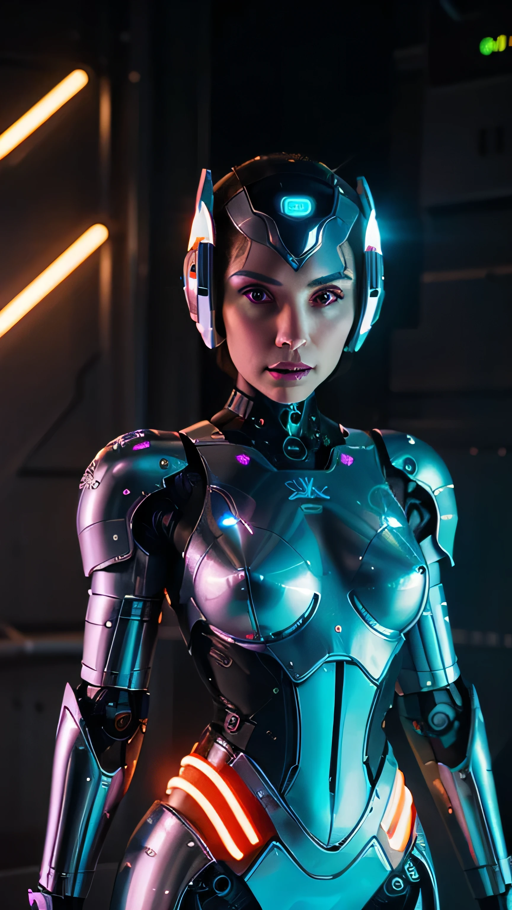 A Modern flat toon Crazy whit a Big ONE a Only Eye Robot and helmet Style, like Christina Ricci in PINK, tongs in hands, Tv head, pinhead, camouflage Pink Light Green Rusty, Ambient in a meteorite crater super detailed, center, beautiful, soft lighting, focused on the character, 4K resolution, photorealistic rendering,