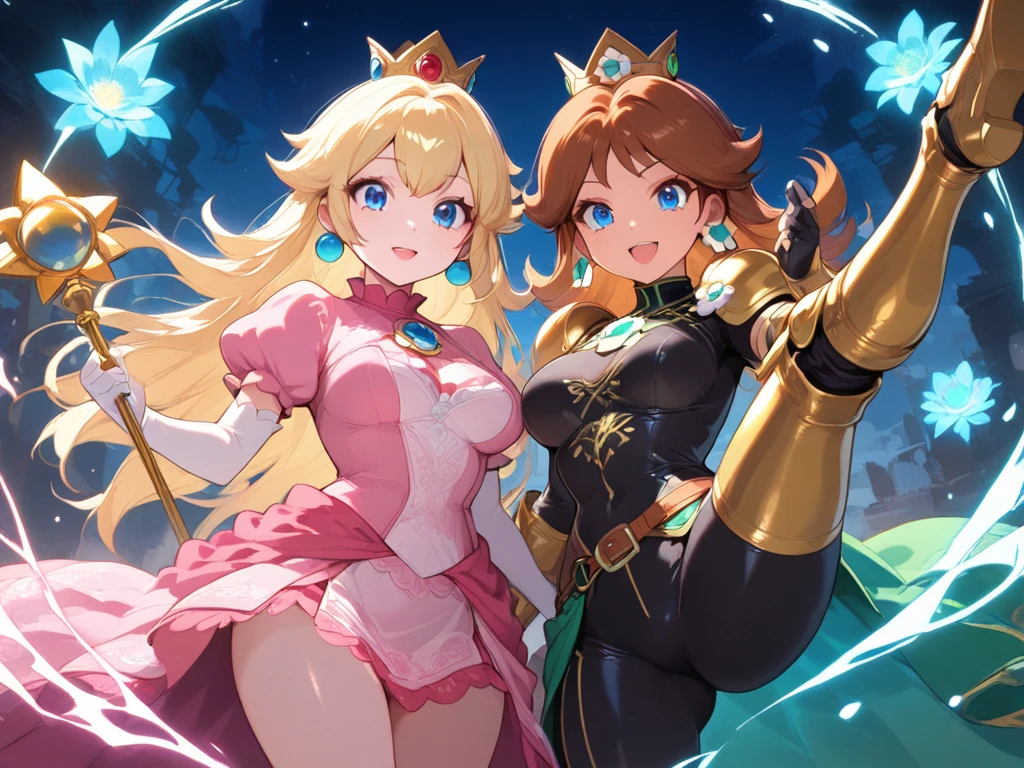 (Magic Golden Leo astrolabe+starrysky:1.2),Yellow-haired man woman,比基尼,Western European mythology,Next to a lion。Fantastic starry sky,Deep blue cosmic background