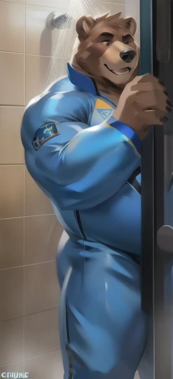 detailed illustration, dynamic angle, ultra-detailed, illustration, koolaid guy, anthropomorphic coolaid pitcher, prolapsed anus, speech bubble, thumbs up, standing in kitchen