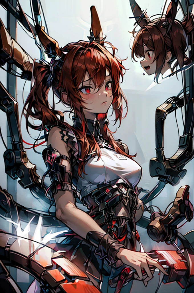 bright red image, full body, {{{Very beautiful world}}, {{{Very beautiful girl}, {{Details}}, {{Masterpiece}}}, {{{1 girl}}, penetrating guts, overflowing, throwing out internal organs, Super crazy madness, Dynamic poses, Super super bloody, Super chaotic, {{Biomechanical}}, Large and small intestines hanging together, {{{Girl with blown off her guts}}, { {{Ultra photorealistic photos}, {cute 1girl}, solo focus, fresh colorful skin with dense shapes, beautiful mechanical aliens, {{Girl-alien fusion}}, dynamic angles, cinematic lighting, soft lens flares, {{{visceral landscape}, depth of field,