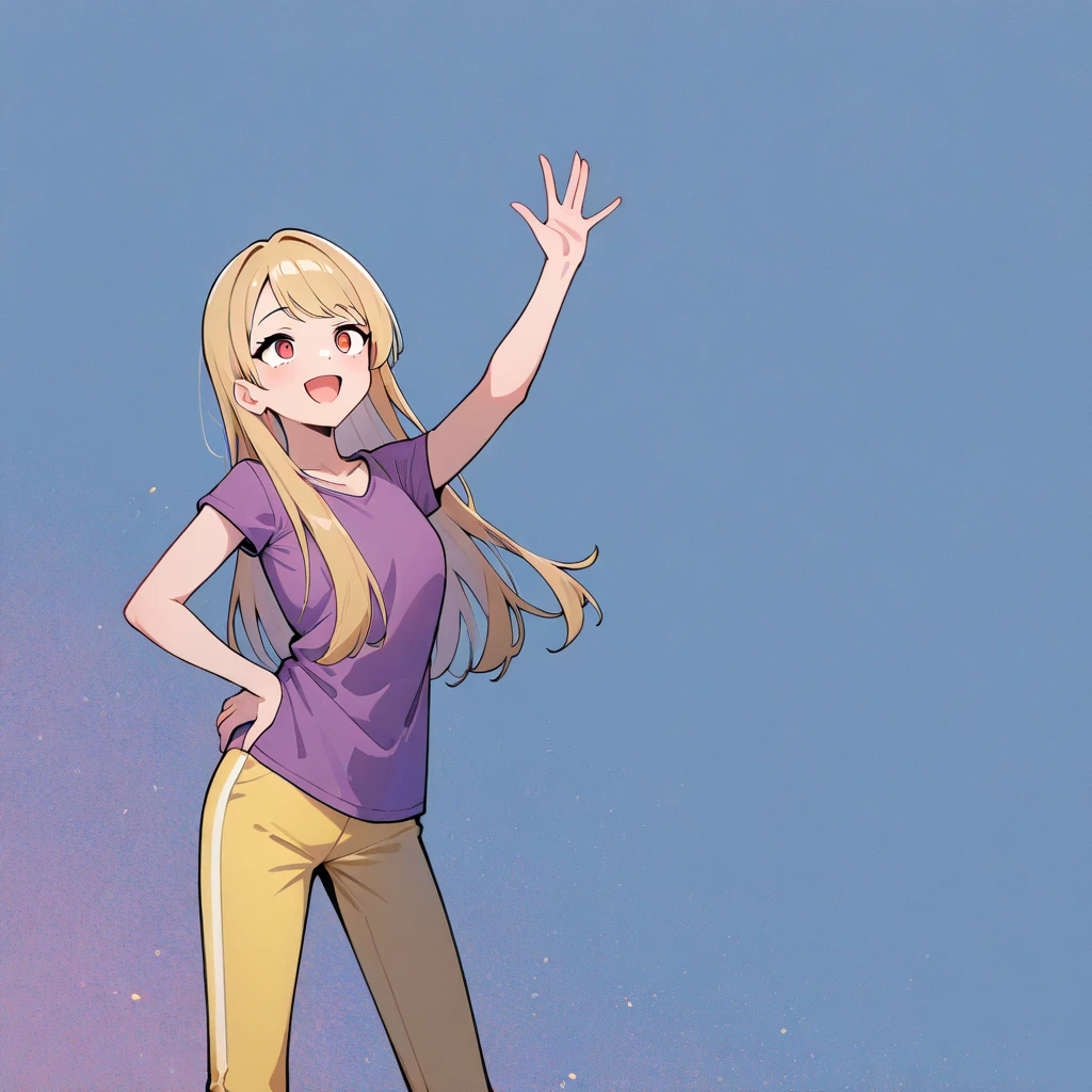 Hyperrealistic image of a young and beautiful woman, full body, big breasts, upturned nose, gray eyes, jeans, black sweatshirt, has angel wings, is smiling, has a ring of light over her head, the ring of light has pearl colors