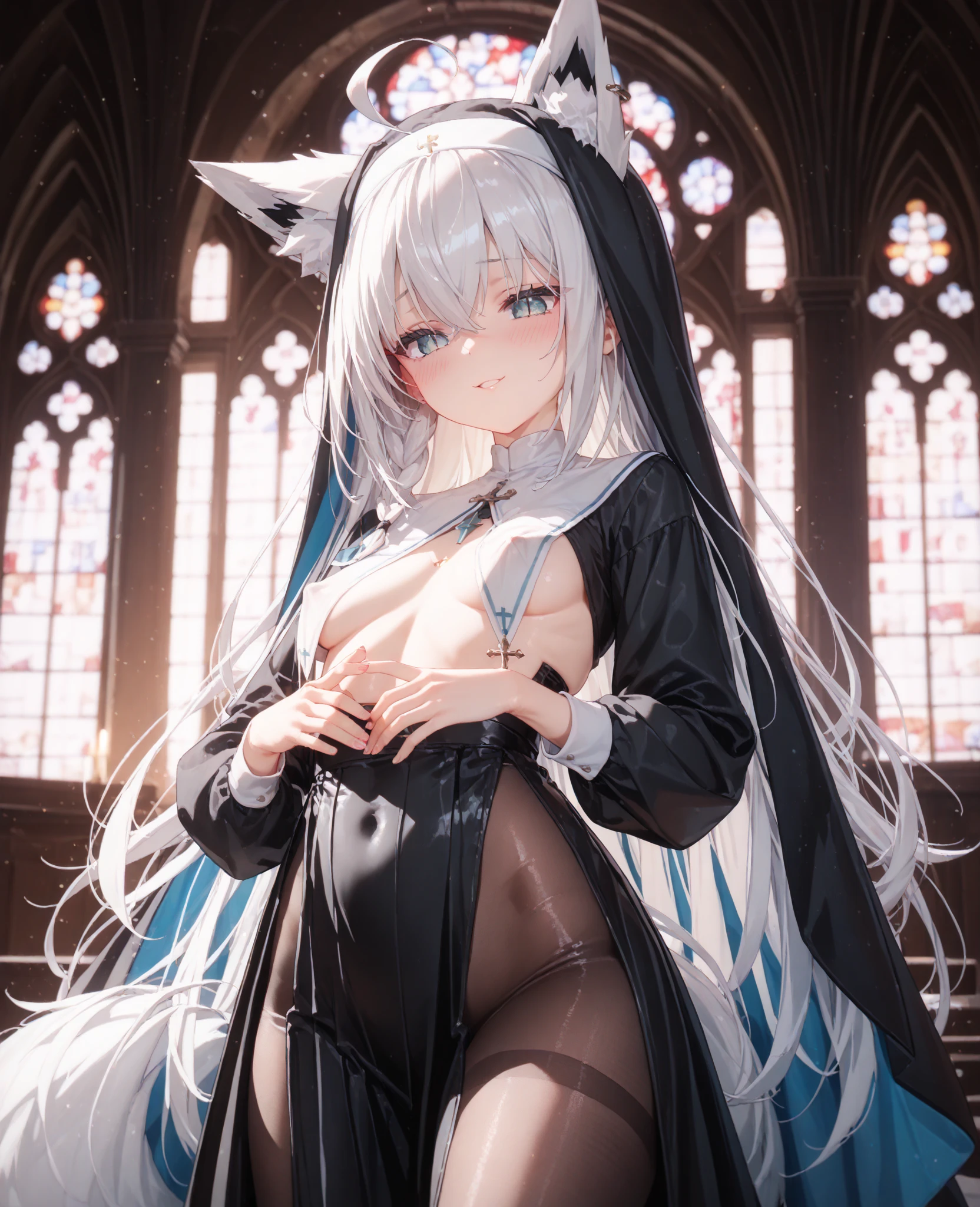 anime styled。illustratio。Fantasia。White feathers。girl with。lipsticks。eye glass。is in estrus。undergarment。Autumn foliage。Colossal tits。pubick hair。teats。a miniskirt。Shy。all-fours。
