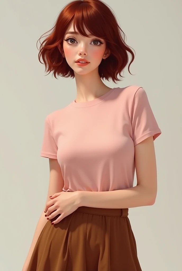 1girl, (orange t-shirt, purple long skirt),brown hair,Bun hair,red glasses,standing A room, detailed face, detailed eyes, huge breasts, shiny skin, looking at the audience, (8k, RAW photo, best quality, masterpiece: 1.2), (realistic, realistic: 1.37), ultra-high resolution
