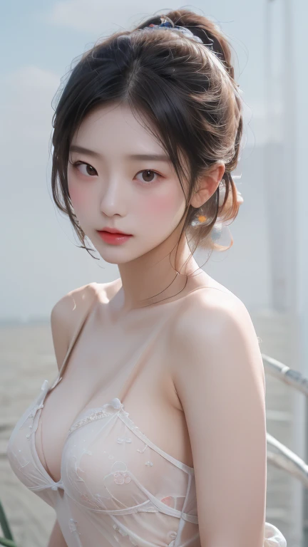 masutepiece, Best Quality, 8K, 1girl in, Raw photo portrait,,white  shirt