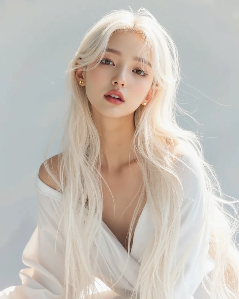 ulzzang-6300:1.3), (modern-hanbok:0.8), (iu1:1.1), graceful sitting pose), wearing traditional attire, (full-body:1.3), (sleek white hair:1.5), historical palace scenery, (serene expression), gentle smile, RAW, 8k, incredibly detailed facial close-up, extraordinary quality, realistic, photorealistic, rich colors, ultra-detailed, 1girl, solo, seated portrait, (best illustration)
<lora:taiwanDollLikeness_v10:0.1>, <lora:iu_V35:1>, (naked:1), (big boobs),