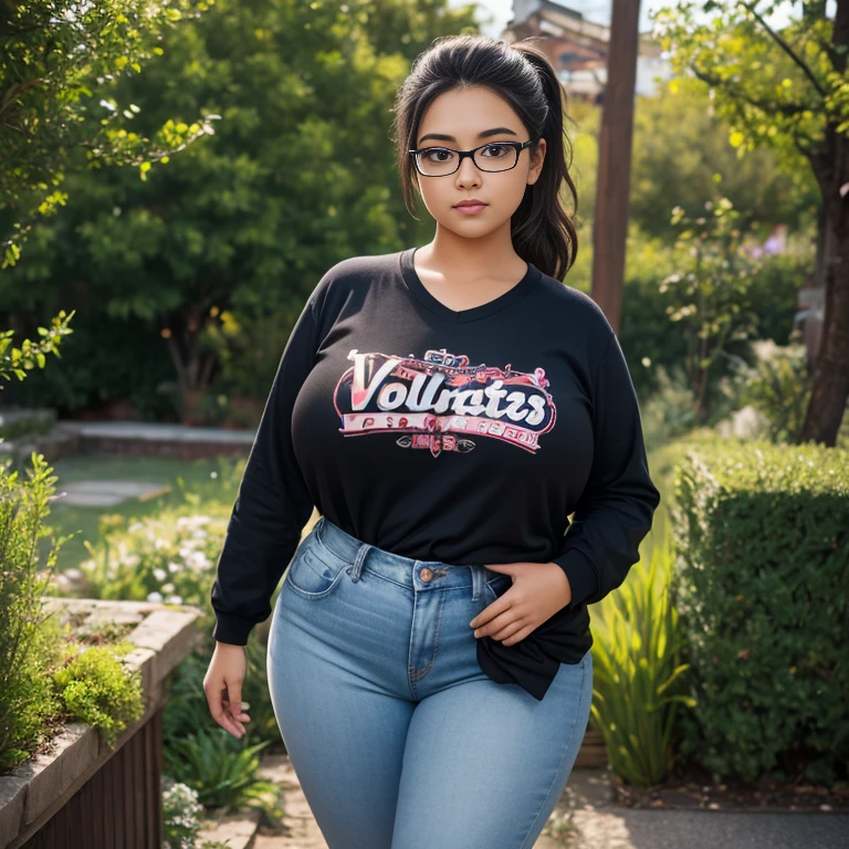 brunette ssbbw wearing leggings and a hoodie with glasses and a baseball cap stuck in the chimney, she is reaching her arms out for some help