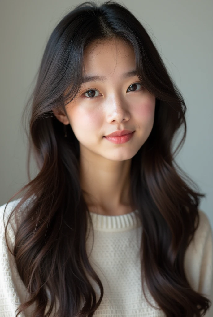 Arafed asian woman with long hair posing for a picture, asian girl with ...