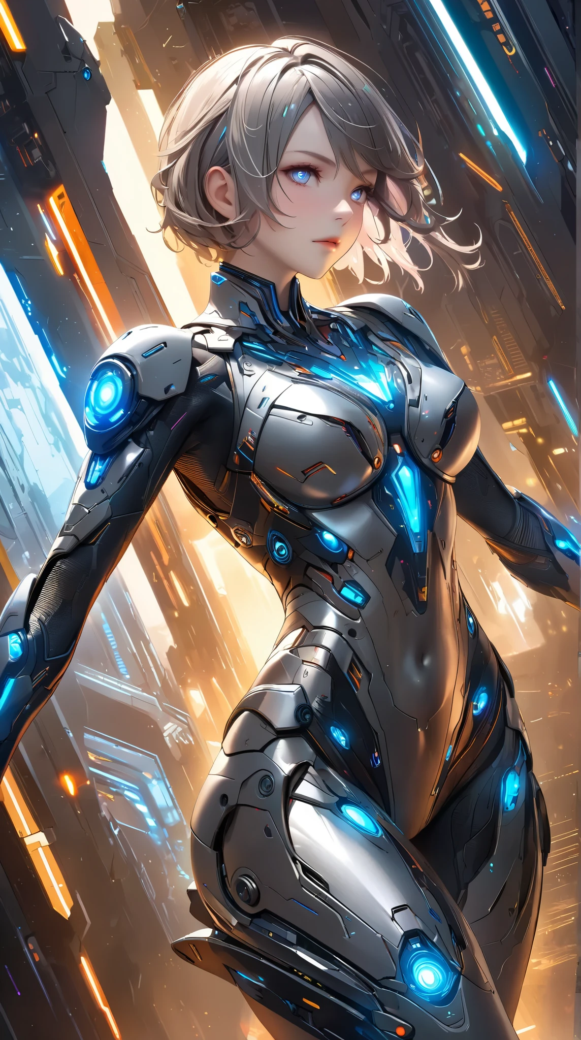 official art,unity 8k wallpaper,ultra detailed,beautiful and aesthetic,beautiful,masterpiece,best quality,(zentangle, mandala, tangle, entangle),close-up girl,skin tight white bodysuit,blonde short hair,eyes blue,small breasts,chrome robotic parts,luxurious cyberpunk,robot,clean luxury spacecraft,science fiction,stasis pod,fetal position,<lora:translucentSkin_v10:1>,<lora:Unholy:0.5>,