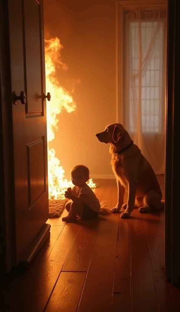 {masterpiece},{best quality},dog on fire