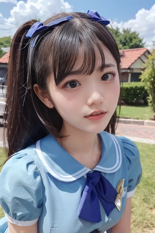 absurdres, (masterpiece, best quality), (ultra-detailed), extremely detailed,super high resolution, (Top Quality photorealistic Illustration), (Super Definition), (best quality,masterpiece:1.0),(cute illustration:1.3), (high Saturation:1.2), highres, ultra-detailed, 32k,8k resolution, intricate details, cinematic scene, detailed background, Soar (High chroma),(Sparkling),bathroom, BREAK (1 girl) (kawaii:1.6), (cute:1.6), Beautiful and delicate eyes, Delicate and beautiful face, Facial accents, Perfect figure,(sailor uniform lift:1.6), (show off nipples:1.6), (exposing bare breasts:1.3), (exposed chest:1.3), (very small breasts:1.8),Uniforms、bright expression、poneyTail、Young shiny shiny white shiny skin、Best Looks、Natural black hair with dazzling highlights、shiny light hair,、short silky straight hair、Beautiful bangs that shine、Double eyelids、eye liner、Glowing crystal clear attractive big brown eyes、Very beautiful nice cute 14 year old Nordic girl、