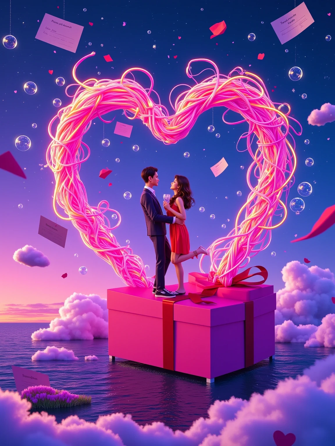 Um poster da Pixar, casal de namorados morenos
