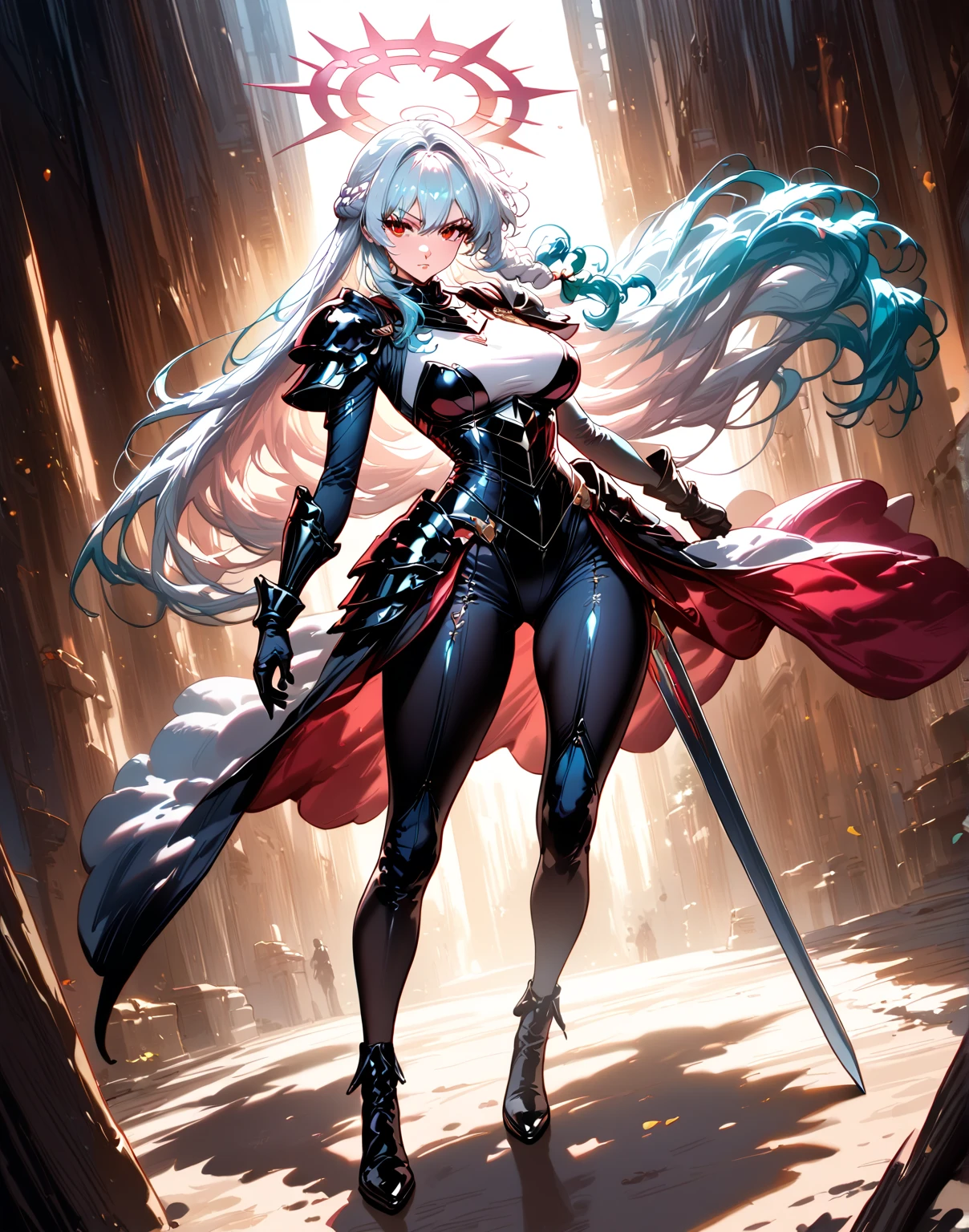 ::Kennedy and Daniel Sampere::2.0 Anime Gacha illustration style, tatoon style, comic book style, , beautiful woman with ultra detailed long hair and in various full-body attack poses, (beautiful and clear background: 1.2),futuristic costume, super detailed circular metals Clinging to arms and pants, fantastic paintings, graffiti style, flowers, highly detailed eyes, a t-shirt or dress with a pink blouse underneath,  With both fists in fighting position, and bracelets, fighting an enemy, with long black hair, stained glass color, outside, vibrant, Alphonse Mucha style, fantastic paintings by Joe Madureira, high quality, art, beautiful woman with long white hair, freedom, soul, digital illustration, comic style, perfect anatomy, centered, approaching perfection, dynamic, highly detailed, HDR colors