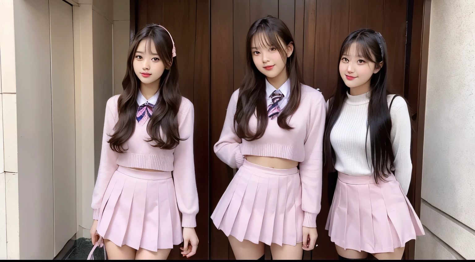 18-year-old high school girl in pink miniskirt