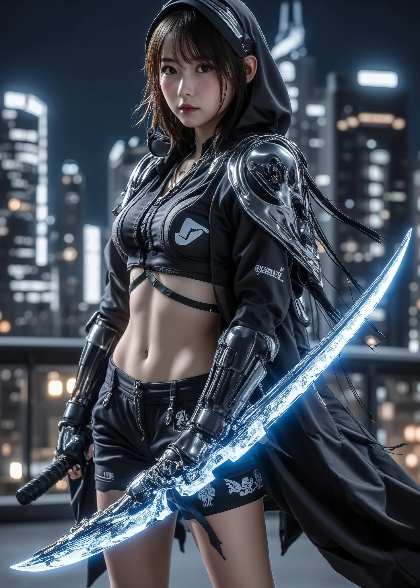 chang background cyberpunk beautiful girl realistic face, (huge breasts: 1.4), nipples, angry, 32k