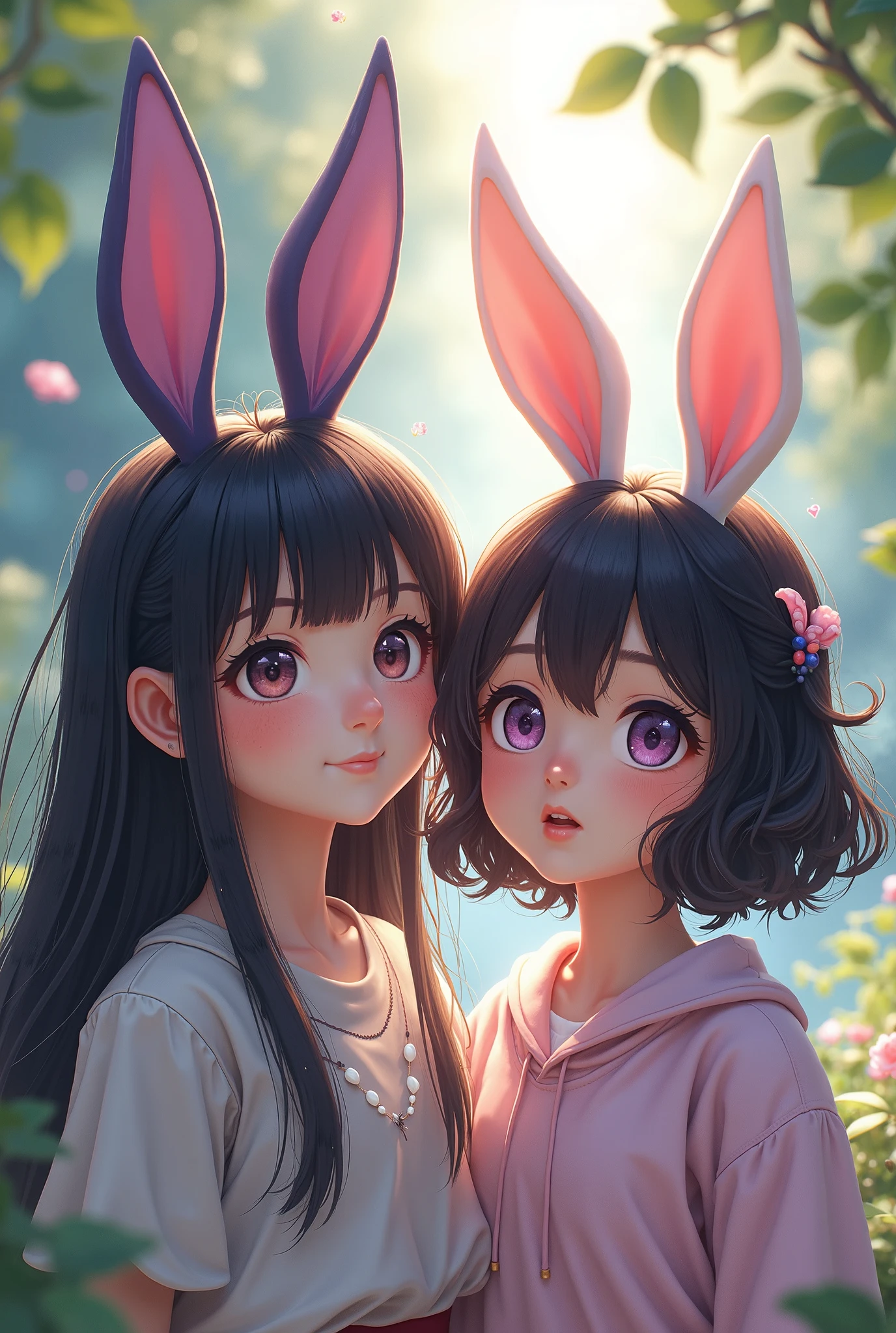 Cute two rabbits