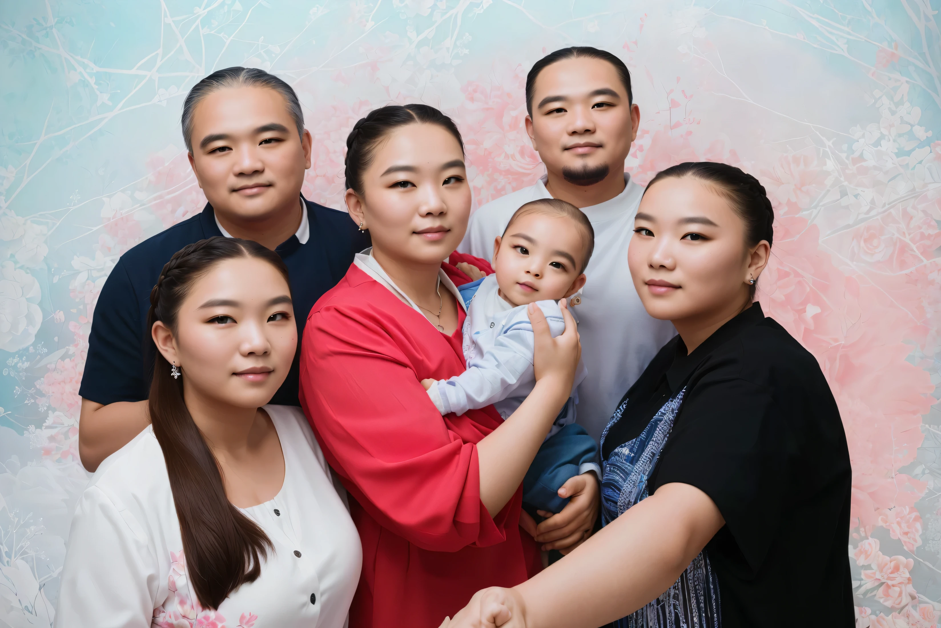  family portrait ,  photographic photo, extreme quality ,  Maximum detail,  highest quality,  Masterpiece , 8k,  detailed hair 