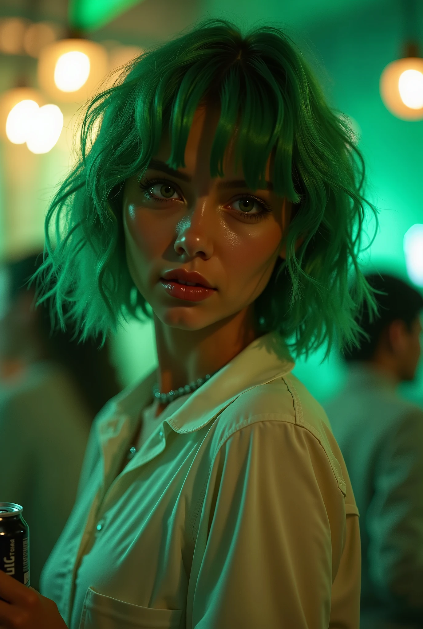 O Poder do Sex Appeal, short green hair,  evil heat