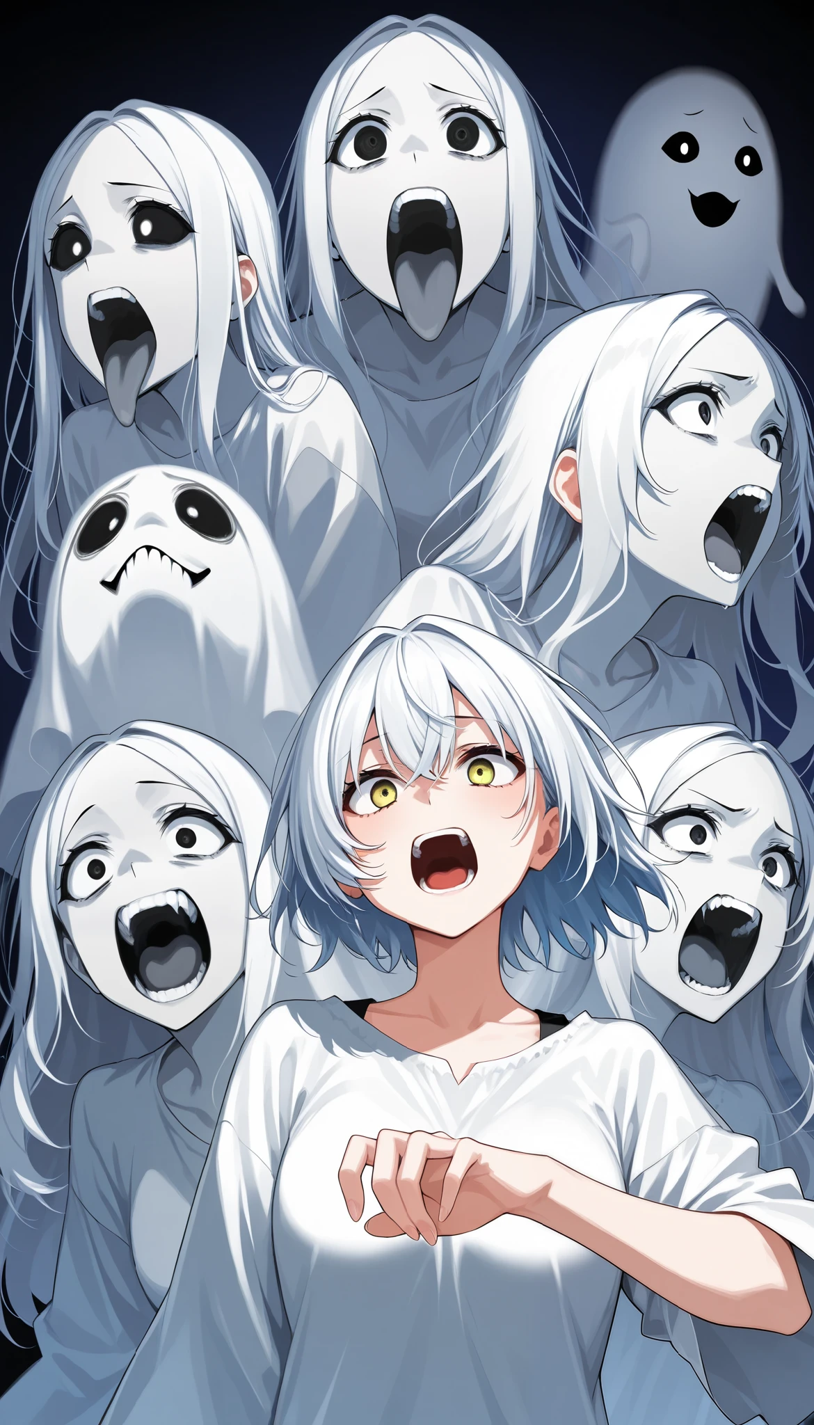 The owner of this decayed antique house is a ghost, Ghost Blur without substance , scream, Roar, A cute ghost will provide you with fear , create an extraordinary and absolute fear ,