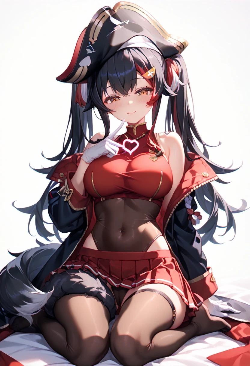 <lora:OutfitTsubakiBreastCurtainRedSkirt:0.9>,
1girl,solo, large breasts, red sailor collar, breast curtain, red skirt, elbow gloves, outfit-tsubaki,
standing,cowboy shot,hand on own chest,
blush,embarrassed, light frown,digust,parted lips,,black hair, cat ears, very long hair, <lora:char-kyaru-gn:0.8>