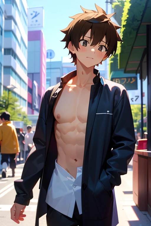 twinks、male people、Noir、In the street、Wild、wild、The upper part of the body